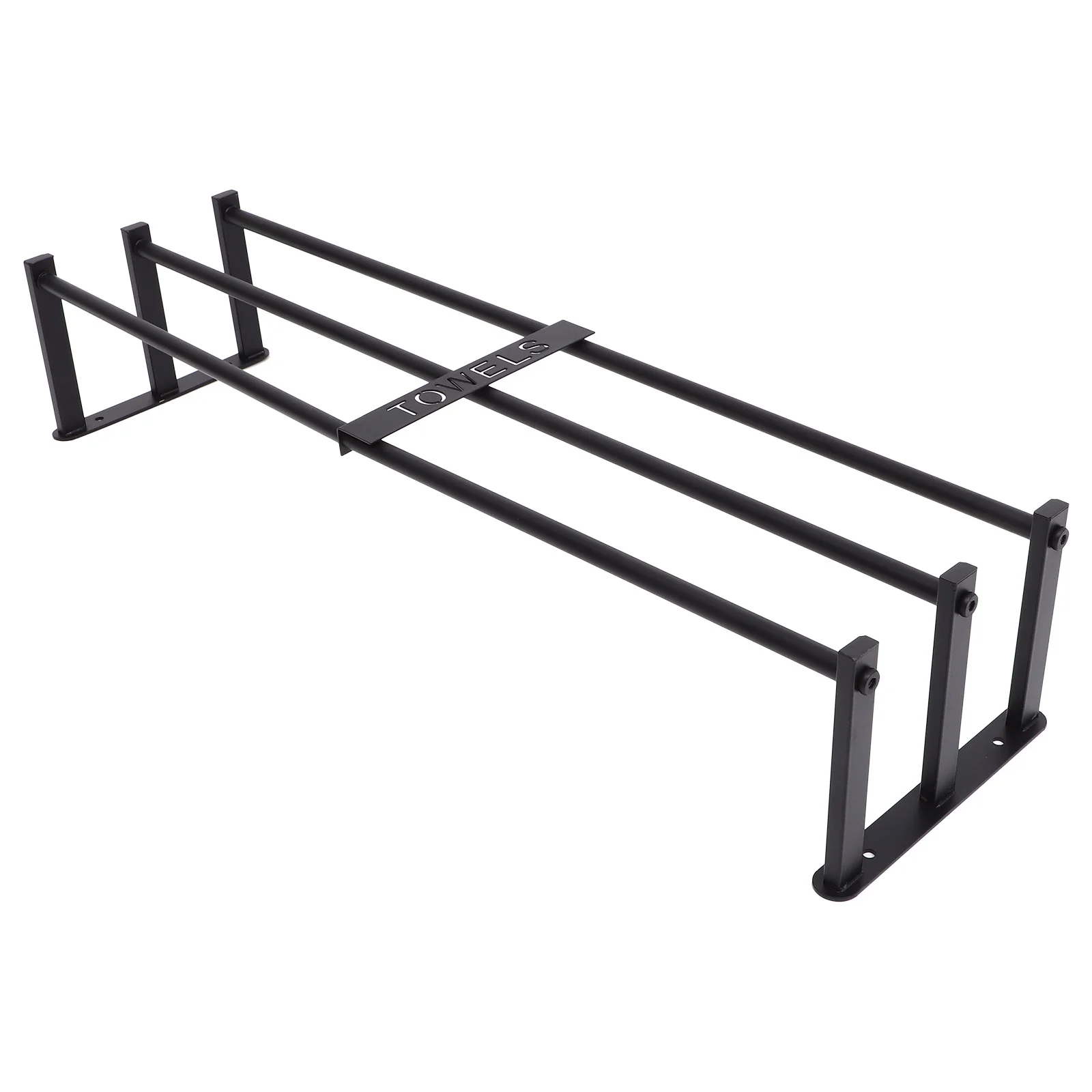 

Towel Organizer Closet Bathroom Storage Kitchen Racks Mount Black Holder