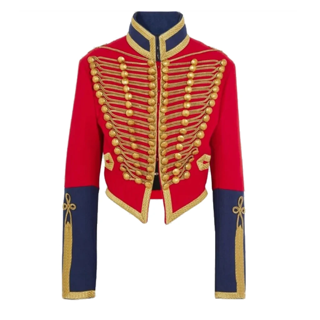 18th Century Hussar Cosplay Costume Red Jacket Victorian Military Red