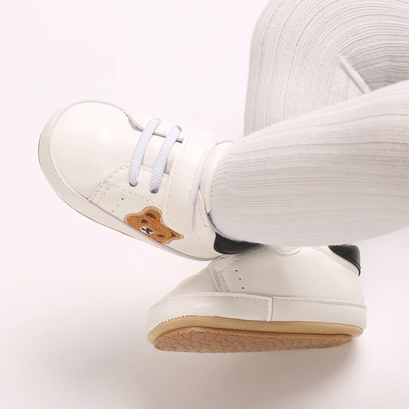 0–18 Monate neue Lederschuhe für Jungen und Mädchen, niedliche Cartoon-Schuhe für Vorschulkinder, Gummisohle, rutschfest, Lauflernschuhe für Babys und Neugeborene – Detail 12