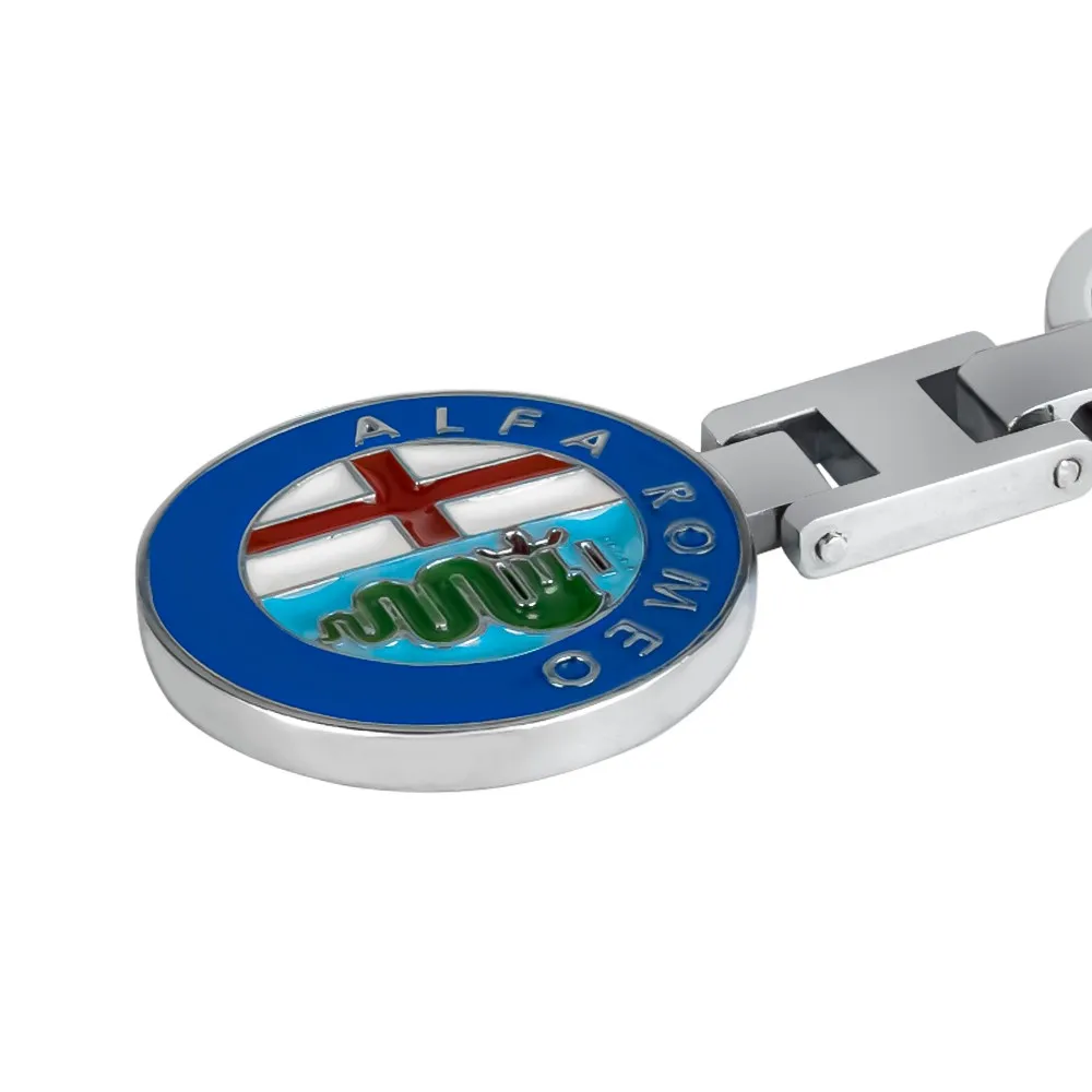 Premium Metal and Leather Car Keychain - Auto Badge Styling Gift Pendant