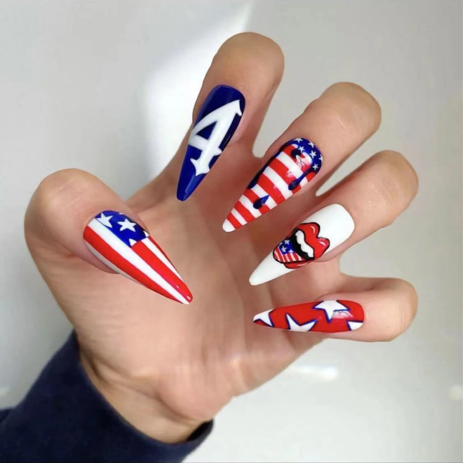 Buy Nail Wraps, Waterslide Full Nail Decals, USA Flag, Nail Tattoos,  American Flag Online in India - Etsy