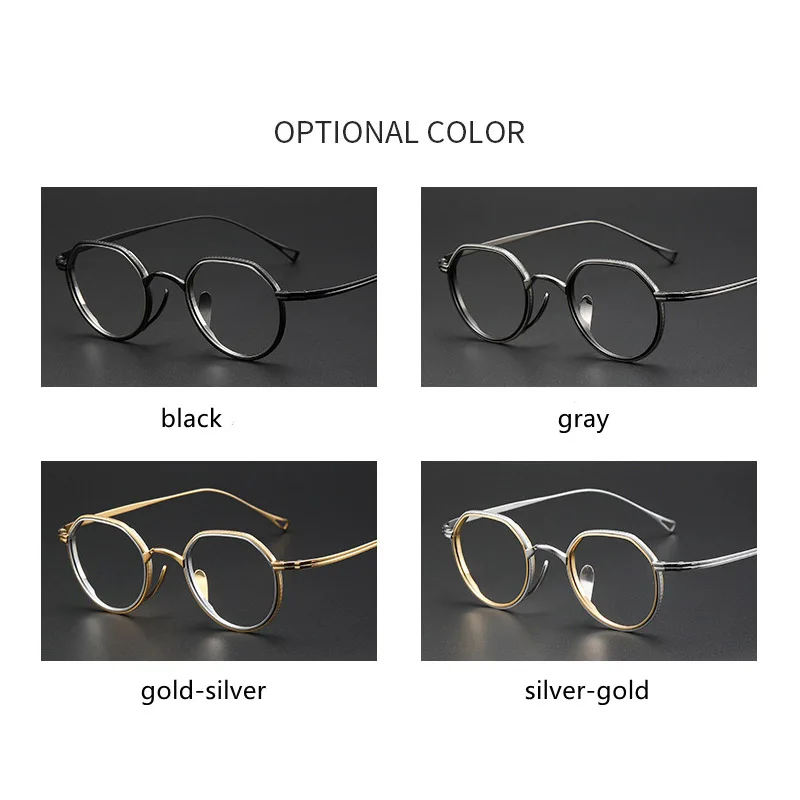 Japanese Style Fashion 10g Ultra-Light Pure Titanium Frame Double-loop design eyeglasses KMN1231 19 S6bb356bd7b9f4d10be88d4078c969be4u
