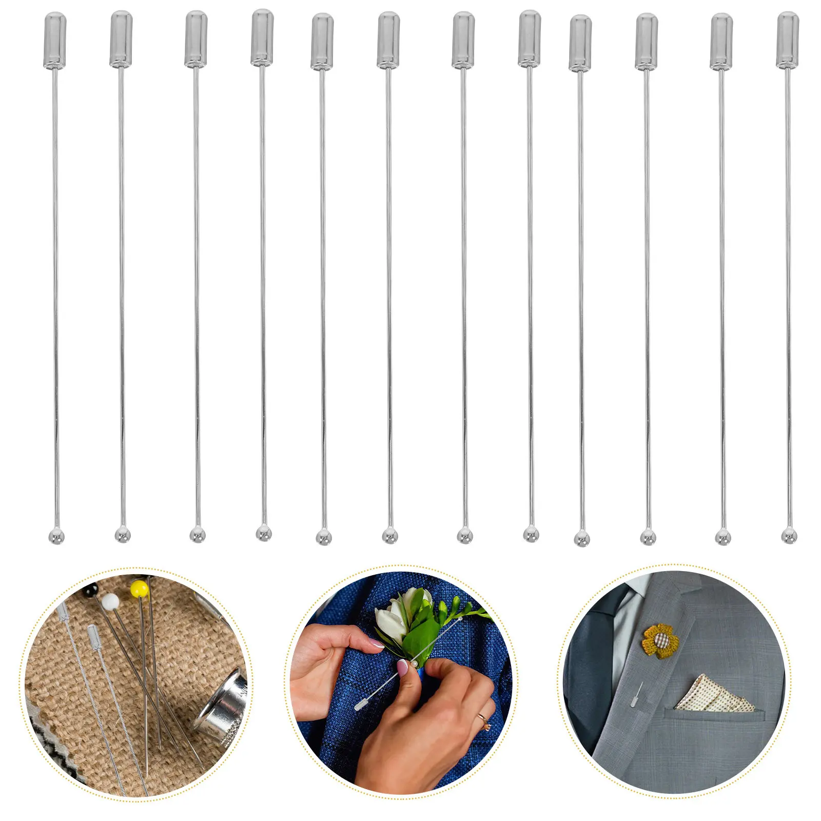 20Pcs DIY 금속 부토니에르 핀 의류 스웨터 모자 옷깃용 구리 합금 스틱 핀..