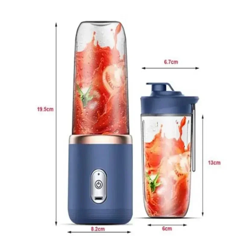 1/2 pc Blue/Pink Portable Small Electric Juicer Stainless Steel Blade Cup Juicer Fruit Automatic Smoothie Blender Kitchen Tool 6