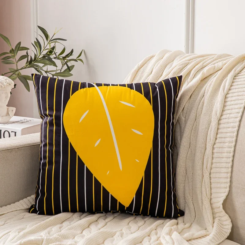 Hot Double Sided Deer Leaf Geometric Pattern Pillow Sofa Living Room Cushion Car Morning Sleeping Pillow Bed Cushion 3