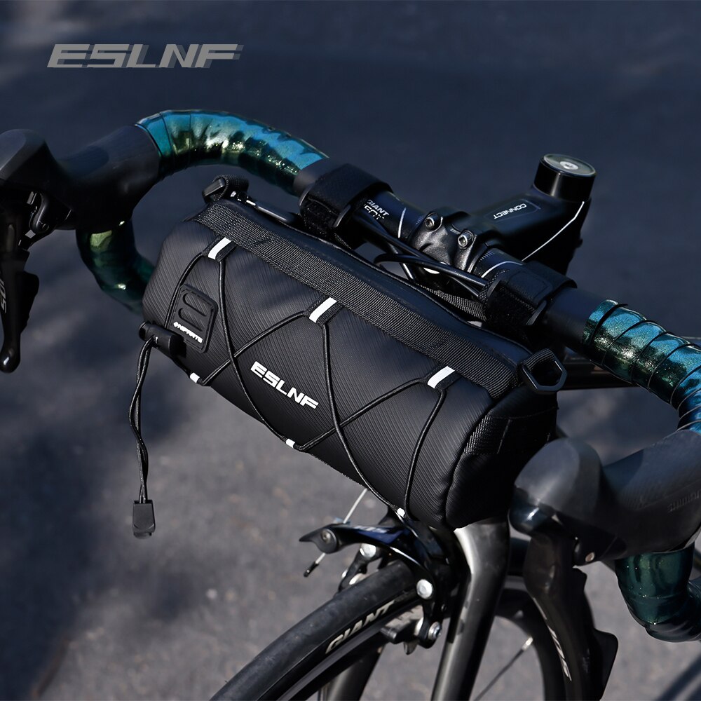  ESLNF Bike Bag Portable Handlebar Pannier Multi-purpose Large Capacity Backpack MTB Road Cycling Frame Tube Bag Elastic Band 