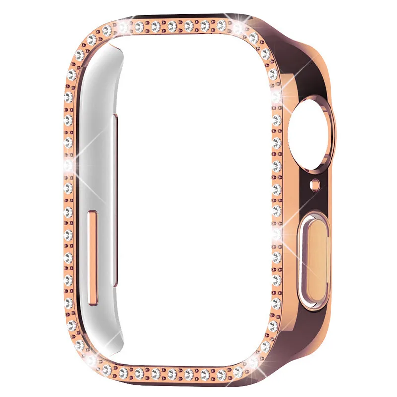 Silicone Band with Diamond-Accent Case for Smartwatch - Sporty Replacement Strap Accessory