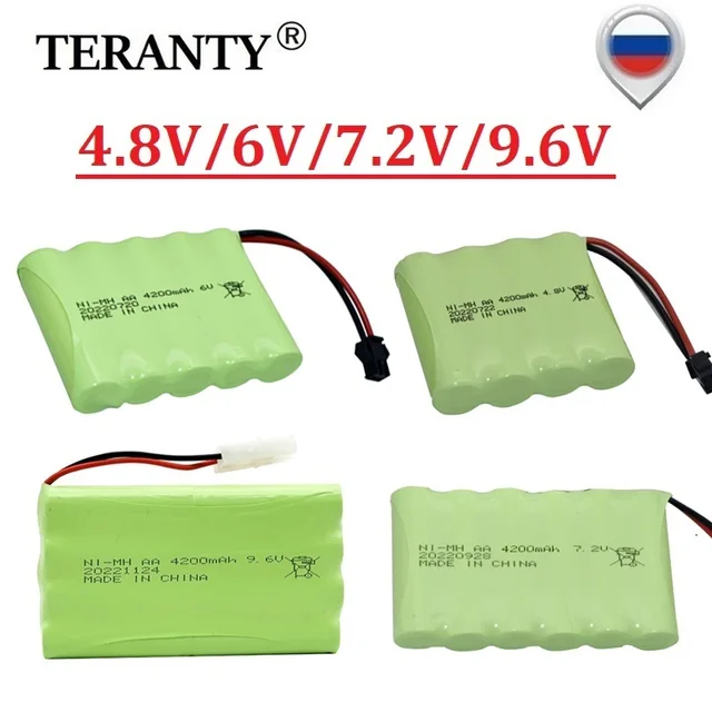 4.8v/6v/7.2v/9.6v 4200mAh Rechargeable Battery or 3000mAh Nimh AA Battery Pack For Rc toys Cars Tanks Robots Guns Boats 1Pcs 1