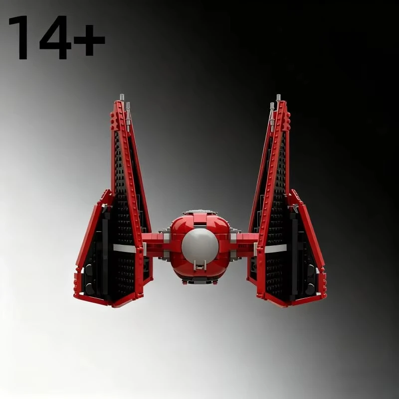 Nuovo Intercettore Rosso, Famoso caccia TIE maschile e femminile della Guardia Reale Spaziale, modello da costruire con mattoncini, regalo di Natale_voghion.com