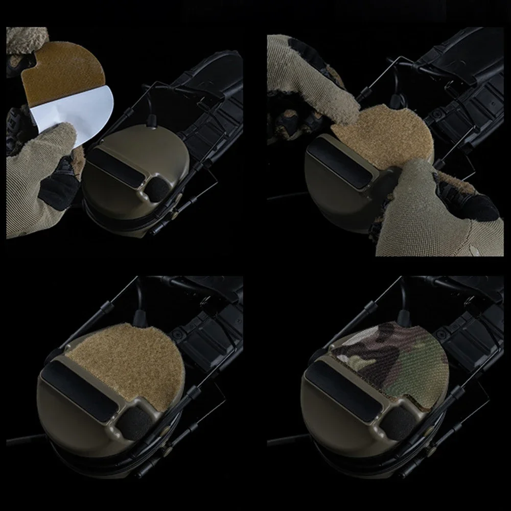 Tactical COMTAC Series Headset Magic Fastener Sticker 2-in-1 Patch for ComTac(ⅡⅢⅤⅥ) Hunting Shooting Noise Canceling Headphone