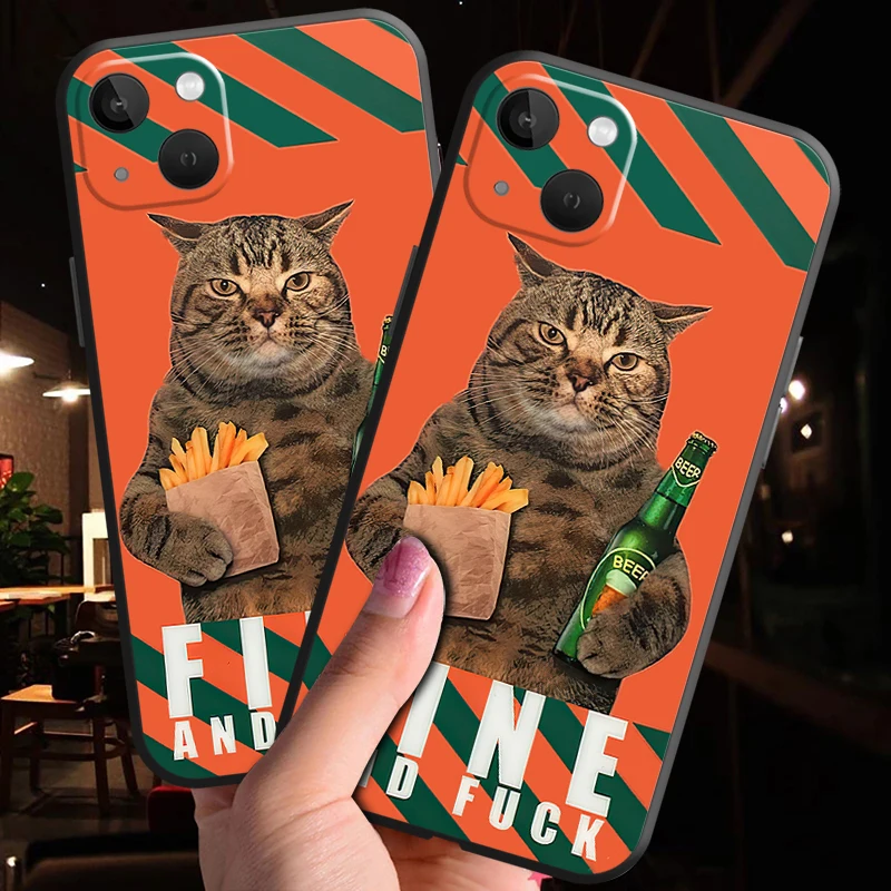 flip phone case Trendy Brand Cat Phone Case For iPhone 11 12 13 Pro MAX X XR XS MAX 13 12 Mini 6 6S 7 8 Plus SE 2020 Lens Protective Flower Soft waterproof phone pouch