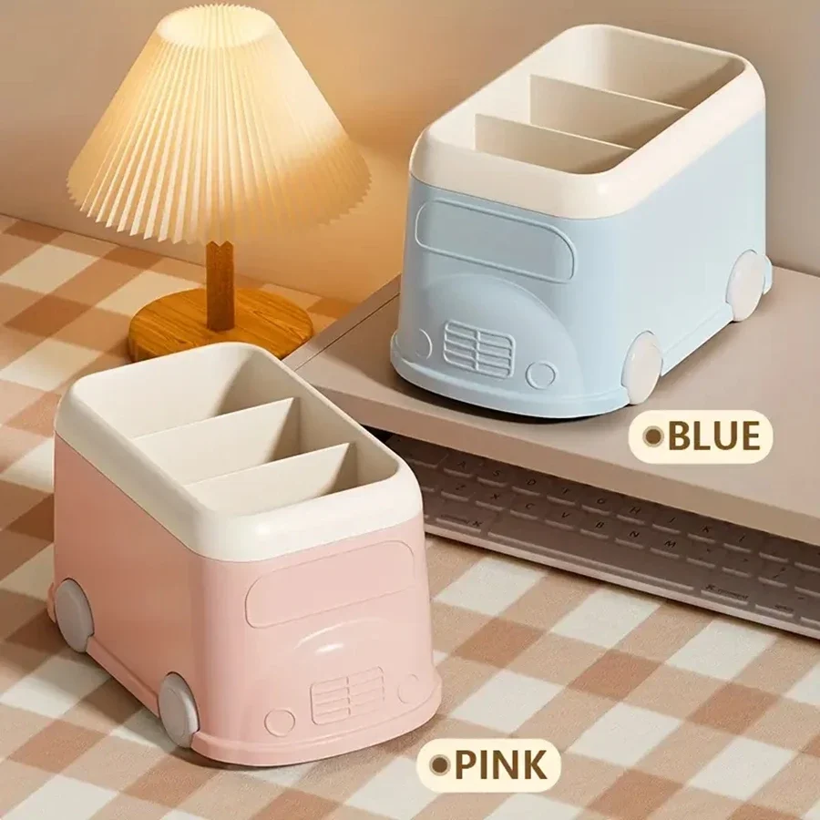 Pens Pencils Holder Office Plastic Cartoon Desk Organizer Desktop Stationery Box Desktop Pen Box Sewing Items Storage 책상 정리함