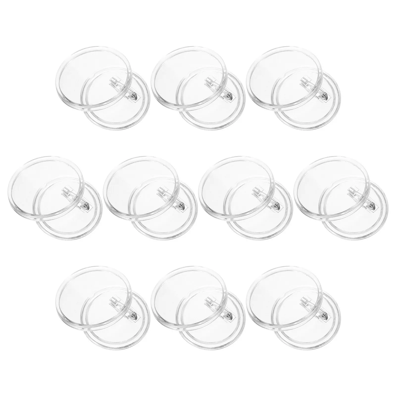 10Pcs 아크릴 사진 버튼 금속 핀이있는 빈 배지 쉘 의류 모자 자켓 광고 프로모션을위한 DIY 공예 키트