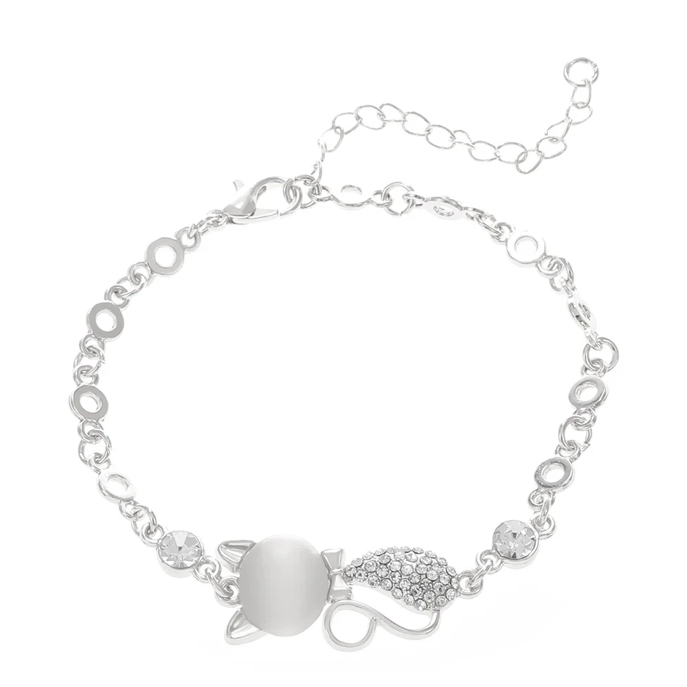 Exquisite Geometry Bracelet Inlaid Zircon Adjustable Cat Bracelet  for Women Rhinestone Crystal Shiny - PeticaDeals