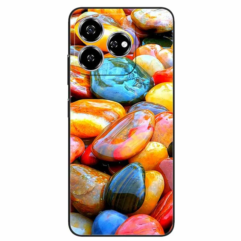 Stylish Black TPU Soft Silicone Phone Cover with Artistic Design