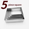 5-piece set of cookie cutters, baking molds, star shaped, heart-shaped, flower shaped, round, square, kitchen tools