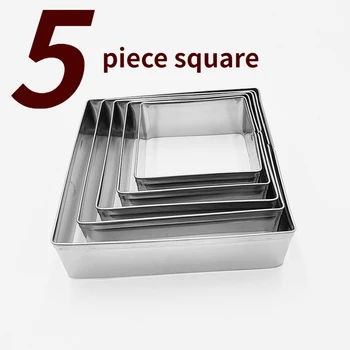 5-piece set of cookie cutters, baking molds, star shaped, heart-shaped, flower shaped, round, square, kitchen tools