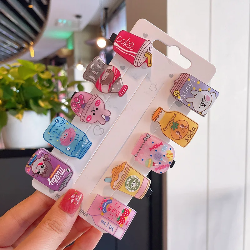 ふわふわアニマル ベビーヘアクリップ ヘアピン ヘアゴム ヘアアクセサリー クリップ ヘアゴム 子供 10点 sweet アクセサリーbox ベビー 髪