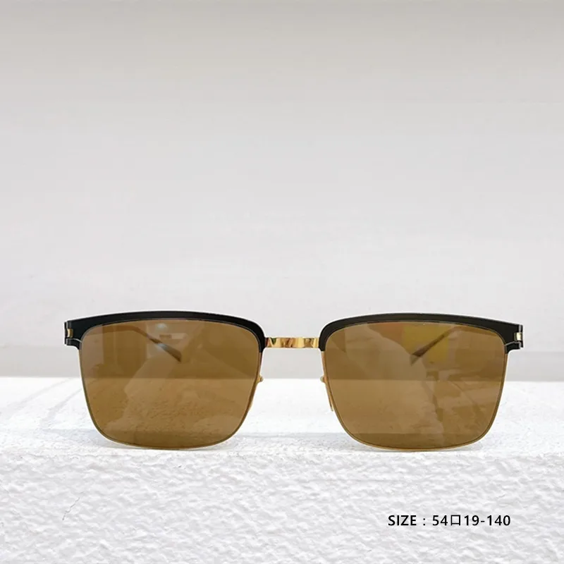 Highend men's halfframe metal sunglasses women's square sunglasses