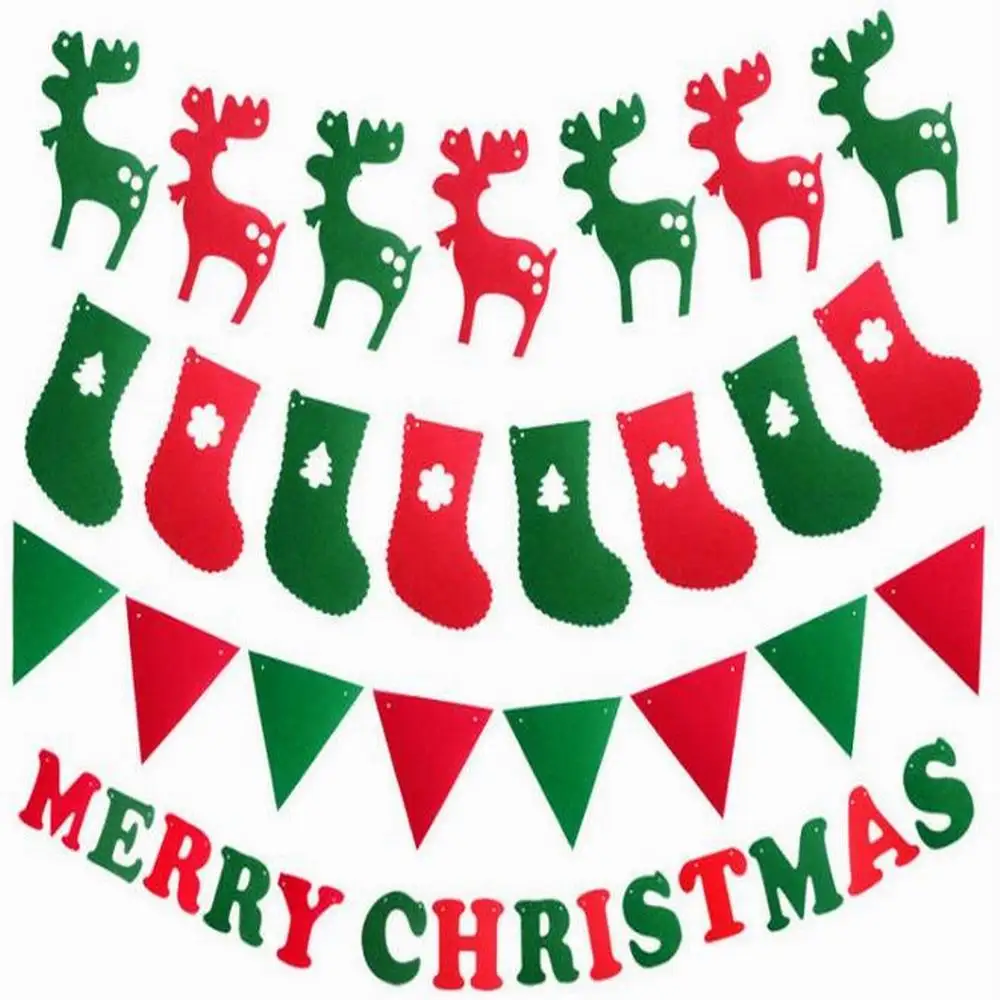 Christmas Banner Ornaments Flags for Home