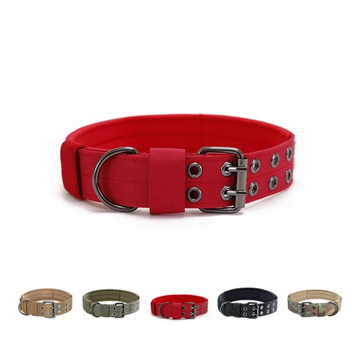 Collar táctico ajustable para mascotas, correa y collar de entrenamiento para pastor alemán con hebilla doble duradera, accesorios para perros grandes y medianos