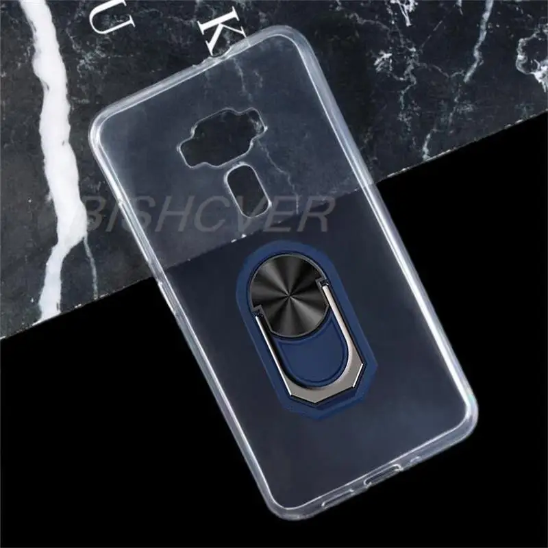 KARTXITAI Cover Compatibile con Asus Zenfone 3 ZE552KL PU Pelle TPU Silicone Portafoglio Magnetica con Disegni Motivo Animale Flip Custodia in Libro Slot Schede Custodia-Gatto della luna,cielo,stelle