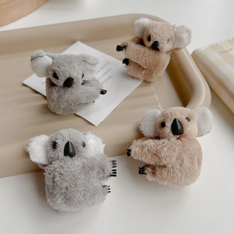Peluche Koala Bear Decorazione dei capelli Fermagli per capelli Forcine per capelli Animali carini Clip per artiglio per capelli per ragazze Copricapo Koala Barrettes Accessori_voghion.com