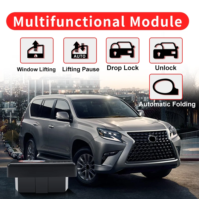 Lexus GX460 GX400 GX 460 400 2010 2022 액세서리, 자동 닫힘 창 잠금 도어 및 백미러 접이식 OBD 모듈