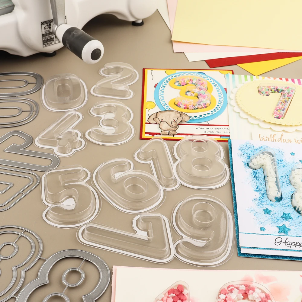 09 Numbers Clear Shakers Blister Set 3D Dimensional Shaker Covers To