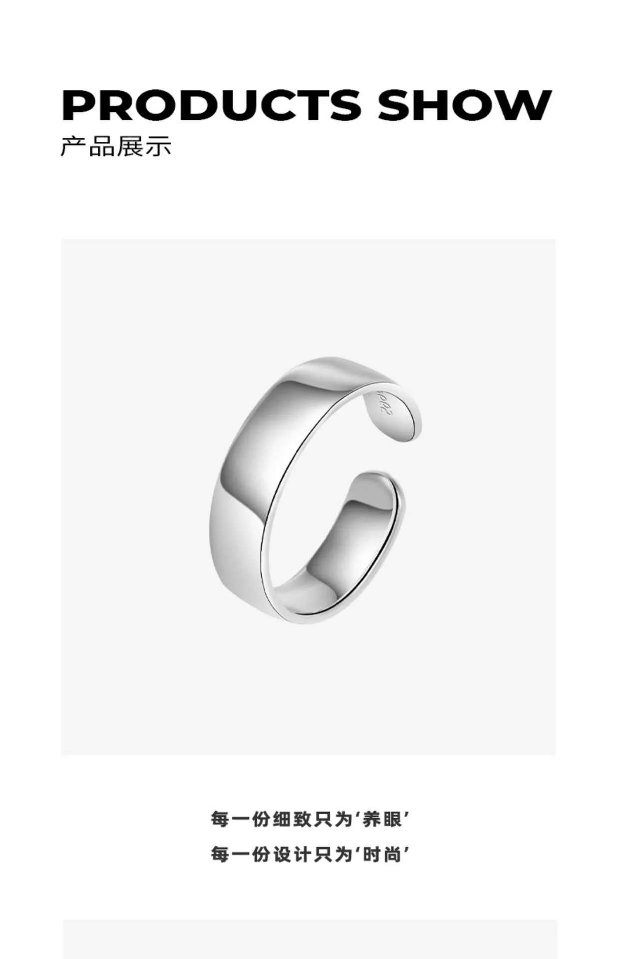 Neue Einfache Kreative Glatte 925 Sterling Silber Schmuck Temperament Runde Inisex Mode Beliebte Öffnung Ringe R175 – Detail 6