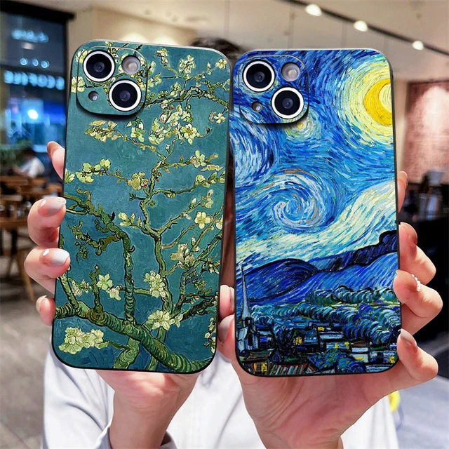 Case For Coque iphone 11 12 13 14 15 Pro Max Mini X XR XS 7 8 Plus SE2  Phone Cases Art Van Gogh Oil Painting Shockproof Covers