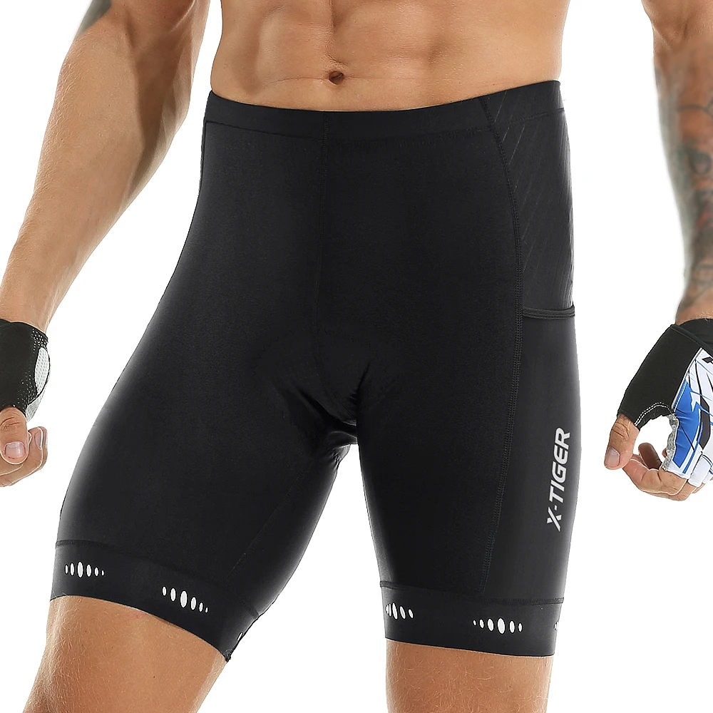 X-TIGER Herren-Radhose mit Gesäßtasche, 5D-Gel-gepolsterte Fahrradhose für Herren, Mountainbike, Rennrad, Reiten, halbe Hose, Strumpfhosen – Detail 11
