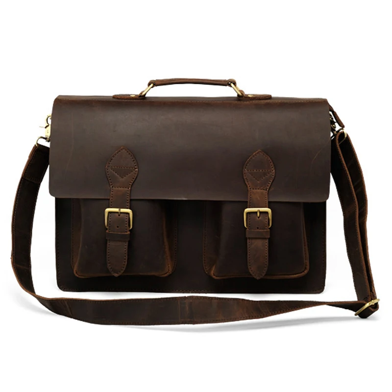 Crazy Horse Cowhide Leather Briefcase