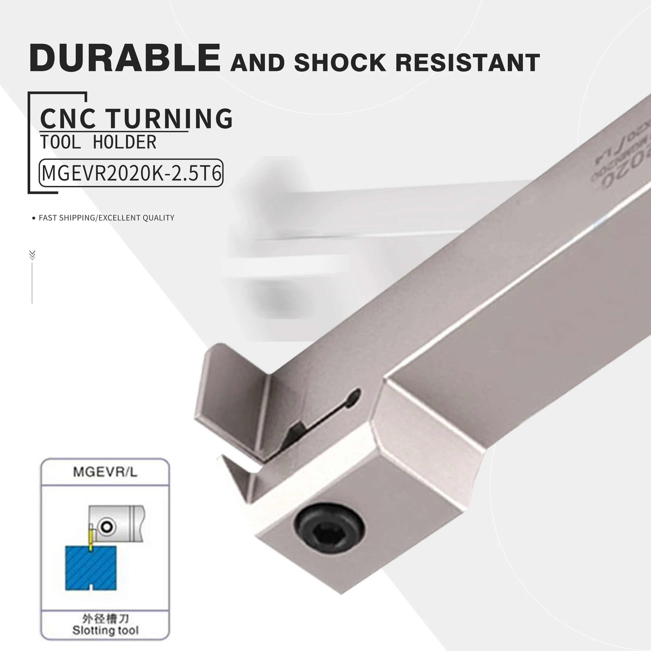 CNC tools bar 7-shaped cross-mounted grooving and cutting MGEVRK/2525M-2/2.5/3/4/5 MGEVL transverse cutting knife 90&deg; elbow