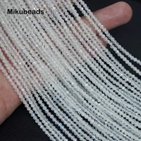 Wholesale Natural 2.2mm AA+ Rainbow Moonstone Faceted Round Loose Beads For Making Jewelry DIY Stone Necklace Strand Mikubeads 2