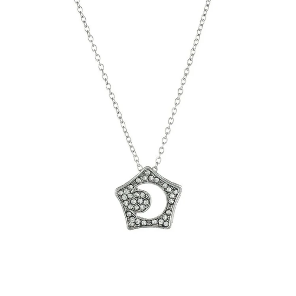 Modischer, luxuriöser, funkelnder Strassstein mit Sternen eingelegt, ausgehöhlte Halskette mit Mondanhänger, Paar-Charm-Schmuck, Geschenke – Detail 5