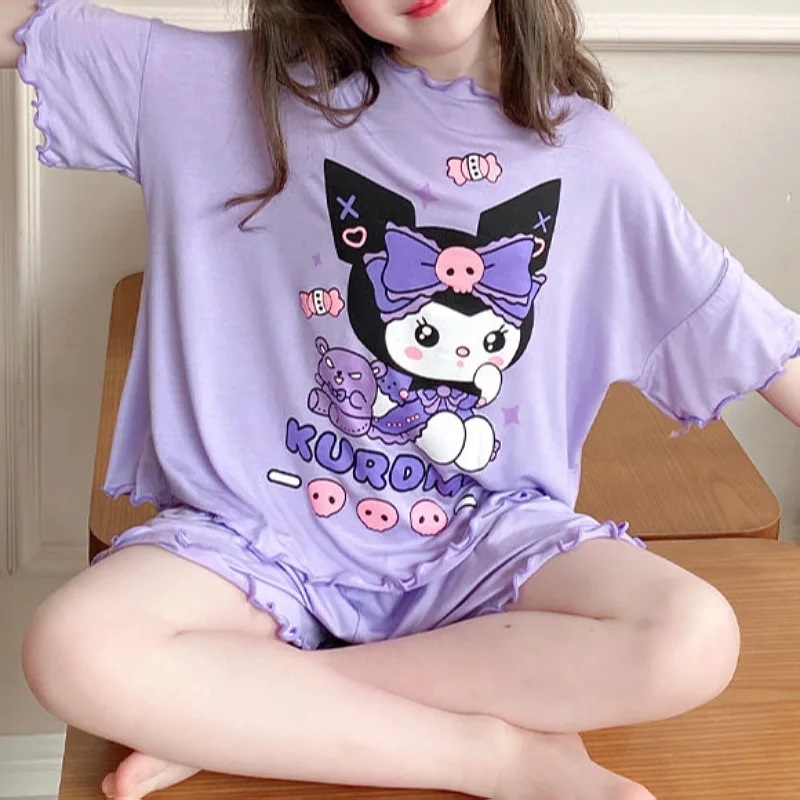 طقم بيجامة صيفي للأطفال بشخصية "كورومي" (Kuromi)