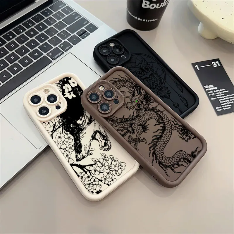 Fashion Fox Dragon Owl Tiger Phone Case 