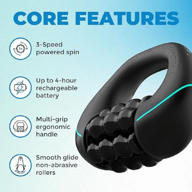 Rolling Percussion Massager – Deep Tissue Relief, 3-Speed, Rechargeable 2