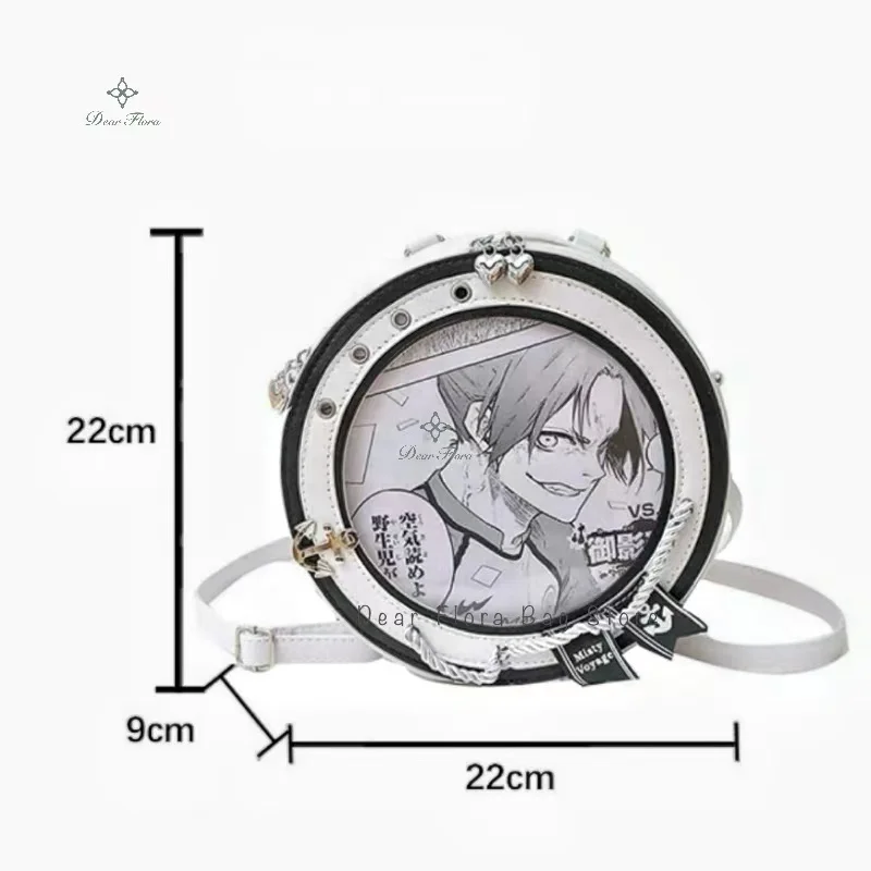 Y2k niedlichen nautischen Thema ita Tasche kawaii Mädchen transparente Umhängetasche DIY Display Rucksack Studenten Runde Umhängetasche – Detail 2