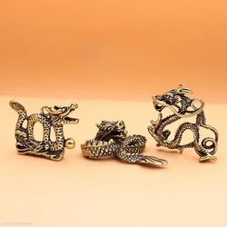 1Pcs Retro Brass Dragon Figurine Decor Wealth Prosperity Chinese Style Ornament Dragon Luck Animal Fengshui Vintage Decors