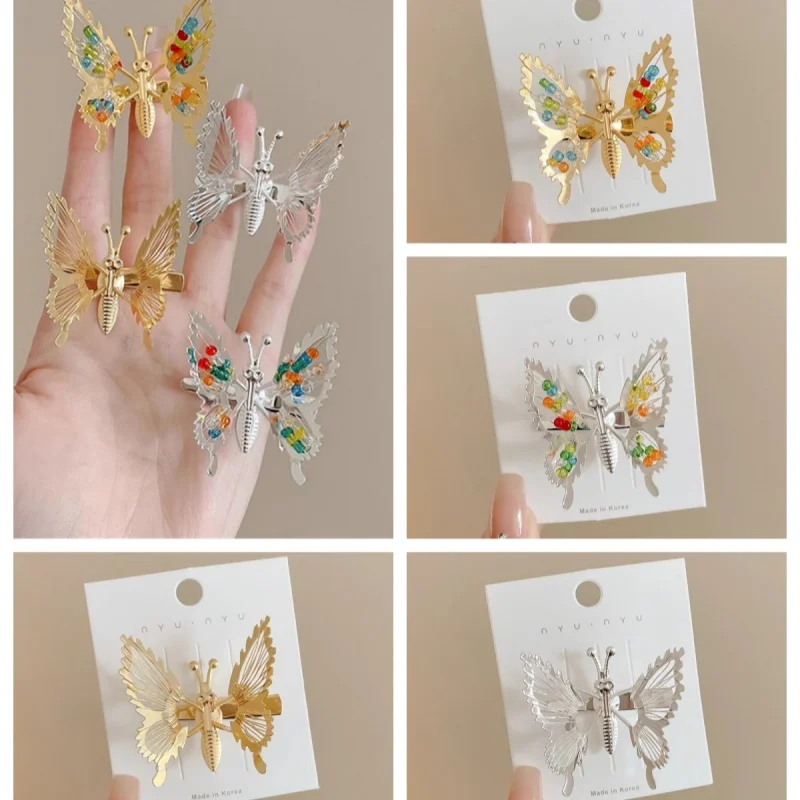 

Ancient Style Moving Butterfly Hair Clip Hairpin Accessory With Side Bangs Clip Metal Barrettes For Women Girls Gifts