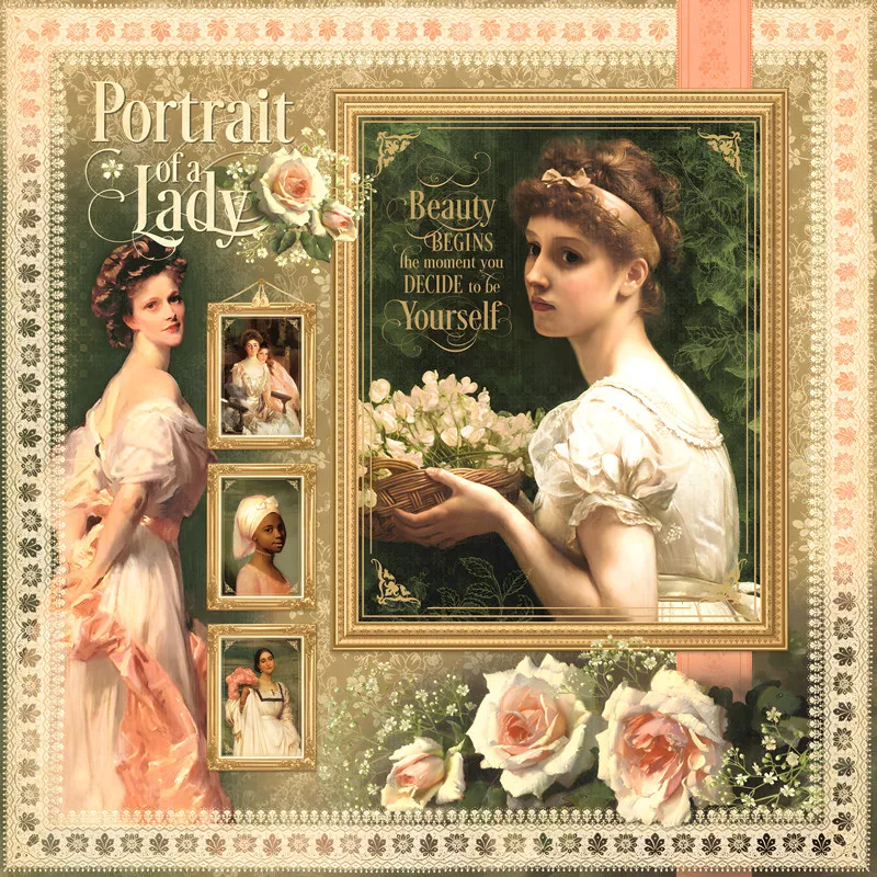 

12Pcs/Pack Vintage Portrait Lady Sticker DIY Craft Scrapbooking Album Junk Journal Decorative Stickers