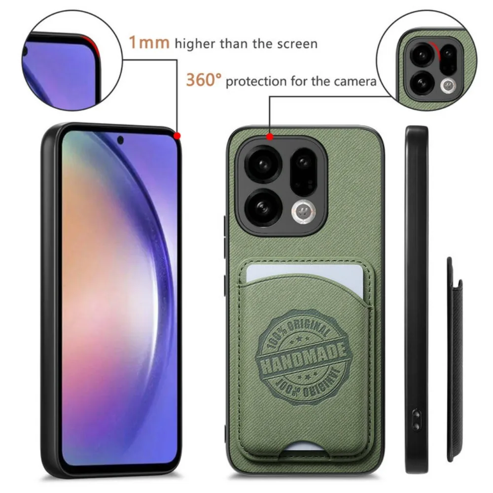 Detachable Leather Card Case with Magnetic Back Cover