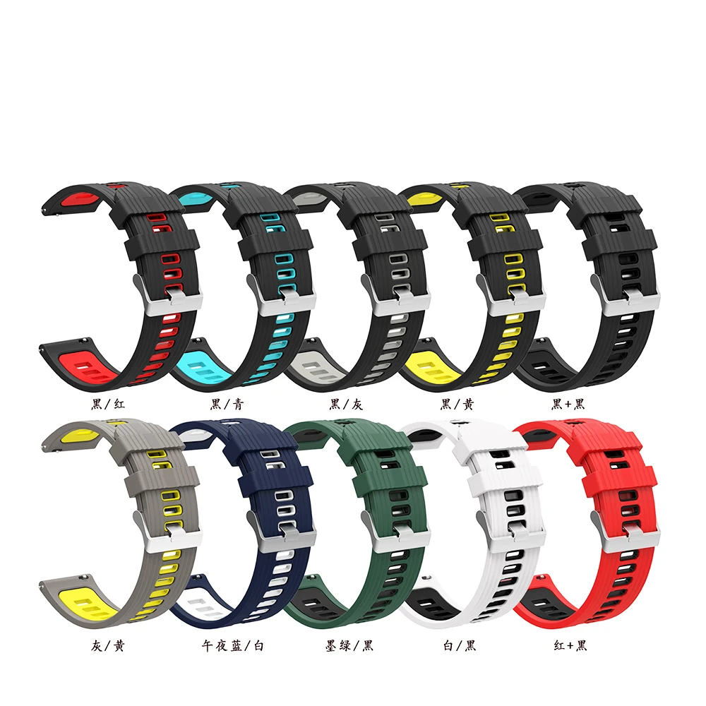 

20mm/22mm Strap For Samsung Galaxy Watch 4 46MM Active 2/3 Gear S3 Huawei GT2/3 Silicone watchband Huami Amazfit bip Bracelet