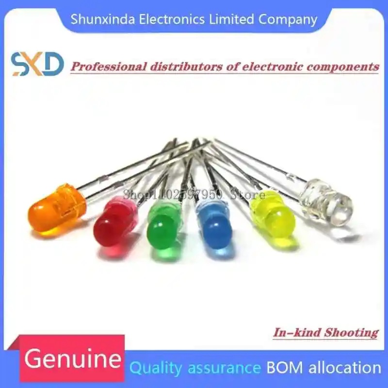 

100Pcs/lot 5 Colors F5 5MM Round LED Assortment Kit Ultra Bright Diffused Green/Yellow/Blue/White/Red Light Emitting Diode