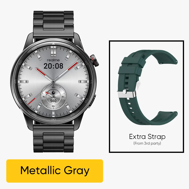 thumbnail image 1 of Versión global realme Watch S2 Reloj inteligente Pantalla AMOLED de 1,43'' Batería de 20 días de duración Spuer AI Engine IP68 Reloj inteligente resistente al agua, 1 of 5