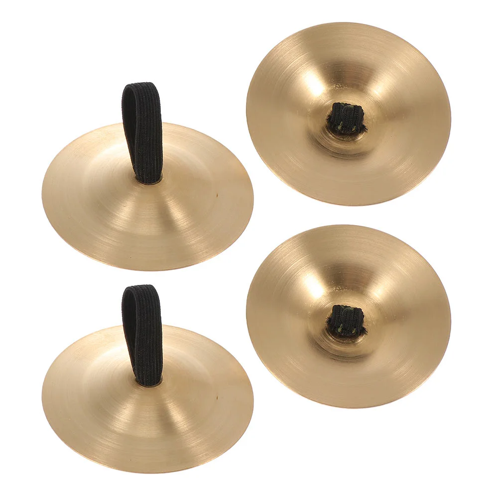 

2 Pcs Musical Instruments Orff Copper Zills Hand Cymbalss Small for Belly Dancing Mini Finger Kids Child