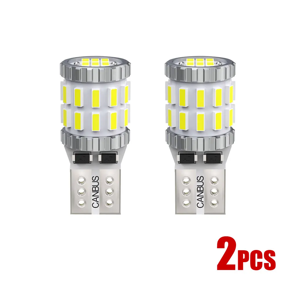 

2x White Car LED T10 Width Light Dome Lamp t10 3014 30LED Silver Cover High Bright License Plate Light Clearance Lamp LED Bulbs