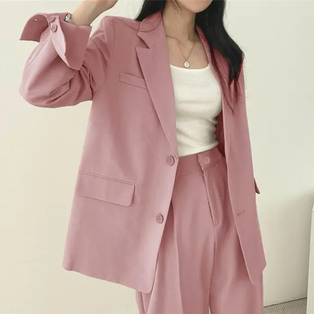 Wide Leg Suit Pants Set Elegant Women's Business Suit Set with Single-breasted Cardigan Jacket High Waist Wide for Professional 3 Wide Leg Suit Pants Set Elegant Women's Business Suit Set with Single-breasted Cardigan Jacket High Waist Wide for Professional 3